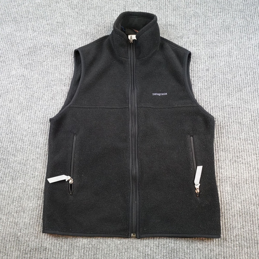 Patagonia Synchilla Fleece Vest Mens Small Black Full Zip Outdoor 25182S4
